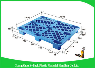 1200 * 1000mm Ekspor Biru Ekonomis Palet Plastik Nestable Mudah Susun Umur Panjang