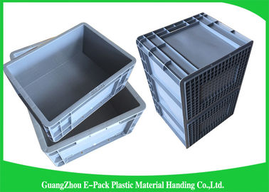 Gudang StandarEuro Stacking Containers Memindahkan Penyimpanan Abu-abu Ringan