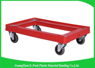 4 Roda Tugas BeratPlastic Moving Dolly Kapasitas Besar Umur Panjang 612 * 412 * 145mm