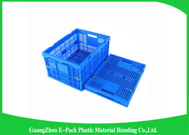 Peti Plastik Lipat Berventilasi Mesh Tahan Lama Portabel Stackable 600 * 400 * 400mm