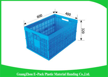 Food Grade Folding Plastic Crates Perlindungan Lingkungan 600 * 400 * 320mm