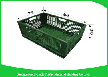Peti Plastik Lipat Berventilasi Mesh Tahan Lama Portabel Stackable 600 * 400 * 400mm