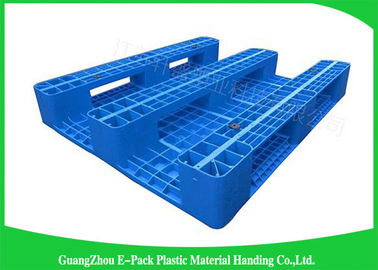1200 * 800mm Palet Plastik Biru Dengan Tiga Pelari, Palet Selip Plastik Virgin HDPE