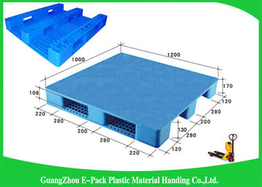 Logistik Gudang Palet Plastik Tugas Berat Sisi Ganda 1200 * 1000 * 170mm