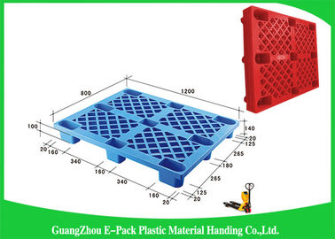Palet Plastik Nestable Berventilasi Food Grade 1200 * 800 * 140mmDengan Sembilan Kaki