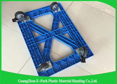 750 * 570 * 175mm Pallet Pallet Pindah Plastik Tugas Berat Empat Roda 100% PP