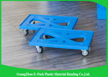 Flat Blue Plastic Moving Dolly Four Wheels 100% Bahan PP Untuk Industri