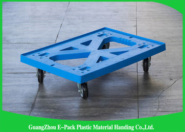 Flat Blue Plastic Moving Dolly Four Wheels 100% Bahan PP Untuk Industri