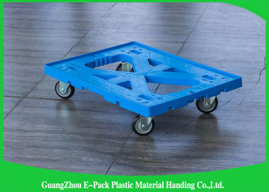 Flat Blue Plastic Moving Dolly Four Wheels 100% Bahan PP Untuk Industri