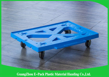 Flat Blue Plastic Moving Dolly Four Wheels 100% Bahan PP Untuk Industri