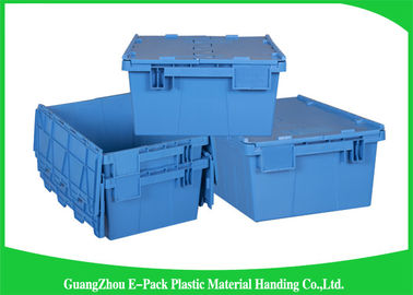 Wadah Tutup Terlampir Plastik 60L Tugas Berat Stackable Moving 600 * 400 * 365mm