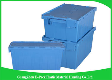 Wadah Tutup Terlampir Plastik 60L Tugas Berat Stackable Moving 600 * 400 * 365mm