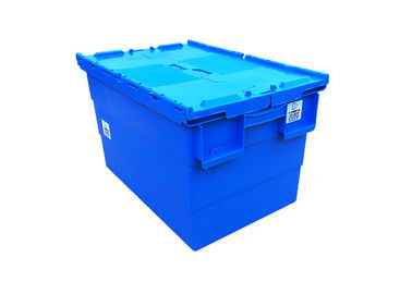 23,6 'x 15,7' Penyimpanan Pindah Kotak Tote Plastik Stackable Dengan Tutup Berengsel