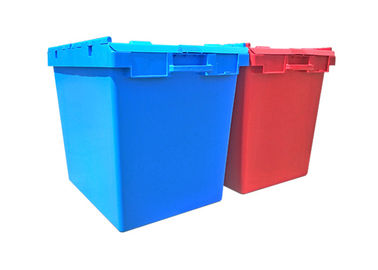 750*570*625MM Stack Attached Lid Container / Plastik Logistik Nesting Tote Box