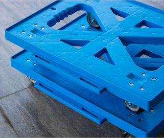Two Totes Loading Plastic Moving Dolly 4 Inches PU Casters Lebih Banyak Fungsi
