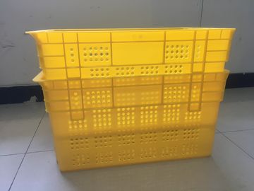 Peti Makanan Plastik Tahan Lama, Susun Bersarang Sayuran Buah PP Mesh Peti Gudang DC