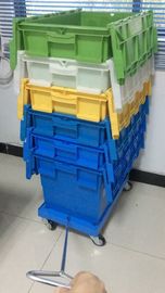 3 Inci Empat Roda PU Plastik Susun Kemudi Dolly Bergerak Disesuaikan