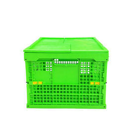 Disesuaikan Green PP Plastic Folding Crate Mesh Body + Solid Bottom