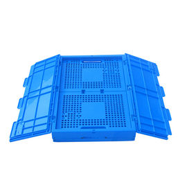 100% Kotak Pallet Plastik Polypropylene Perawan / Tutup Terlampir Kotak Plastik Dilipat