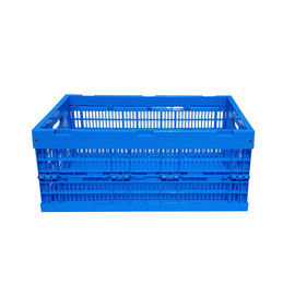 600*400*250 mm Virgin PP Plastic Collapsible Crates Solid Bottom Durability