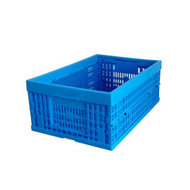 Peti Lipat Plastik Pemuatan Makanan Segar 600 * 400 * 240 mm Struktur Mesh