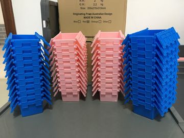 Ukuran Kecil 120*80*60 mm Plastik Stack Nest Tote Box Tutup Terlampir