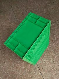 Virgin Polyethylene Green Stackable Wadah Penyimpanan Plastik 600 * 400 * 230mm Ukuran Standar Konveyor Dan Sistem Penyortiran