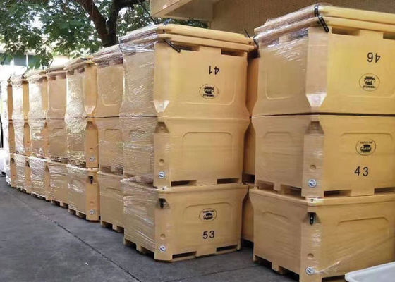 Plastik Rotational Moulding 1000L Dry Ice Cold Box Untuk Makanan Laut