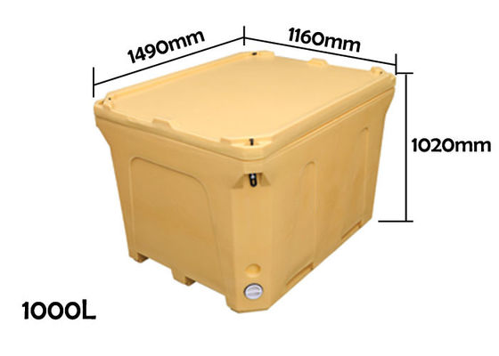 Plastik Rotational Moulding 1000L Dry Ice Cold Box Untuk Makanan Laut