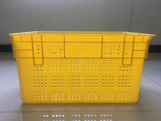 600 * 400mm Peti Plastik Buah Dan Sayuran Distribusi Omset Stackable