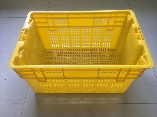 600 * 400mm Peti Plastik Buah Dan Sayuran Distribusi Omset Stackable