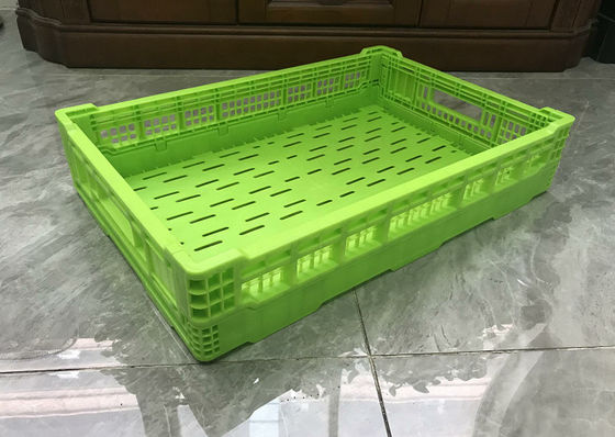 Simpan 600 * 400 * 120mm Pencetakan Logo Peti Plastik Buah Dan Sayuran