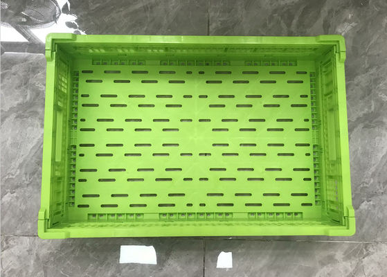 Simpan 600 * 400 * 120mm Pencetakan Logo Peti Plastik Buah Dan Sayuran