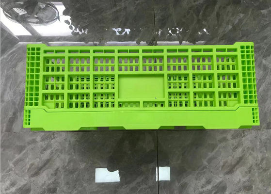 Peti Plastik Lipat Perputaran Hijau Dengan Basis Mesh Ringan