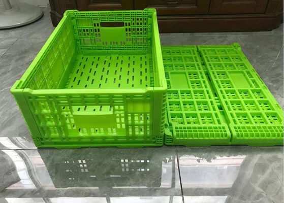 Peti Plastik Lipat Perputaran Hijau Dengan Basis Mesh Ringan