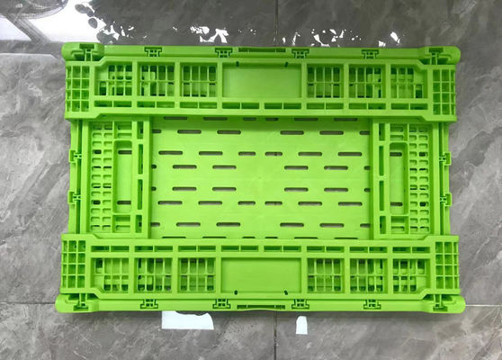 Peti Penyimpanan Plastik Perputaran Dinding Mesh Lipat Untuk Buah Sayuran