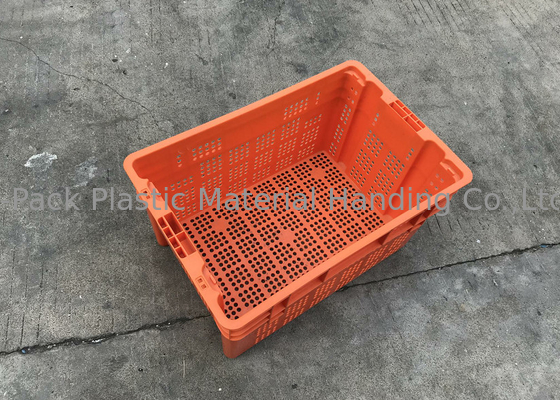 Peti Susun Plastik Nestable Vented Untuk Struktur Buah Mesh Tinggi 120mm