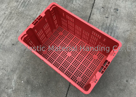 Peti Susun Plastik Nestable Vented Untuk Struktur Buah Mesh Tinggi 120mm