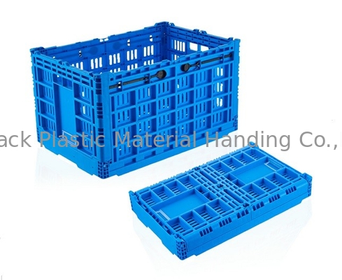 Penyimpanan Transportasi Sayuran Peti Biru Dilipat Stackable