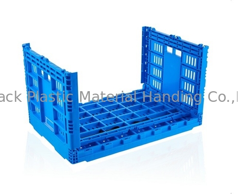Penyimpanan Transportasi Sayuran Peti Biru Dilipat Stackable