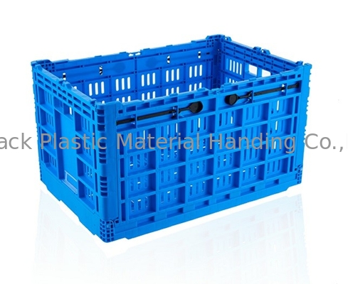 Penyimpanan Transportasi Sayuran Peti Biru Dilipat Stackable