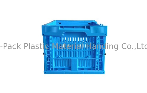 Ukuran Kecil 400 * 300mm Peti Plastik Buah Dan Sayuran Biru