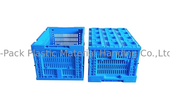 Ukuran Kecil 400 * 300mm Peti Plastik Buah Dan Sayuran Biru