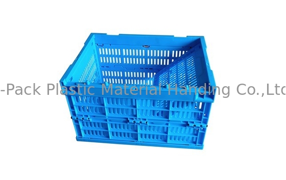 Ukuran Kecil 400 * 300mm Peti Plastik Buah Dan Sayuran Biru