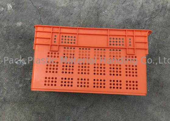 Peti Susun Plastik Nestable Vented Untuk Struktur Buah Mesh Tinggi 120mm